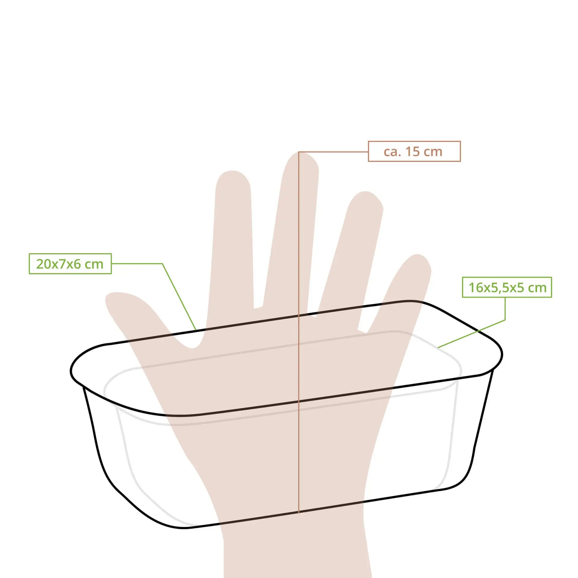 Baking moulds made from cocoa paper 20 × 7 × 6 cm, rectangular, brown