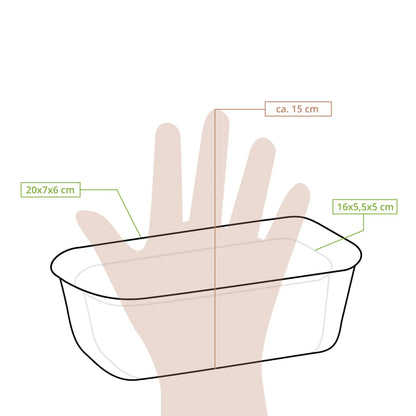 Baking moulds made from cocoa paper 20 × 7 × 6 cm, rectangular, brown