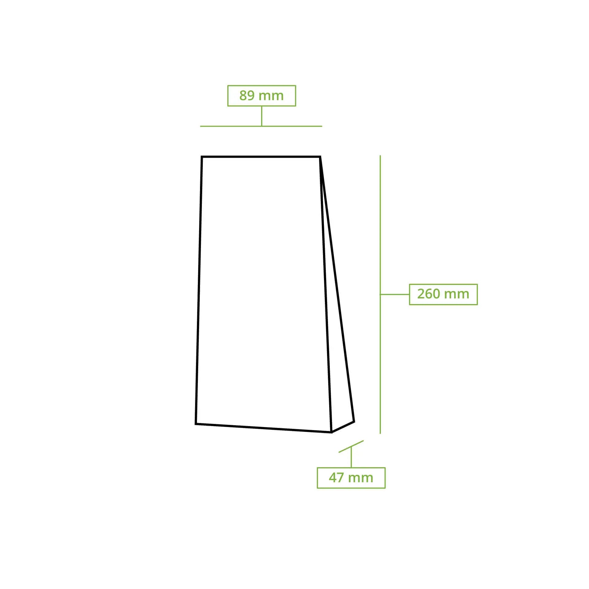 Blockbeutel m. Fenster S, 9 x 4,5 x 26 cm, PP-Folie, weiß, Clipband, Kraftpapier