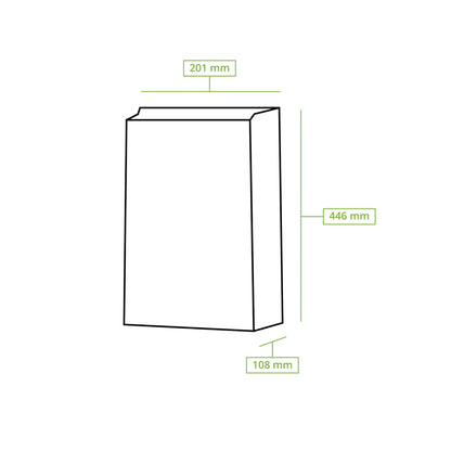 Blockbeutel XL, 20 x 11 x 44,5 cm, PP-Folie, braun, Kraftpapier