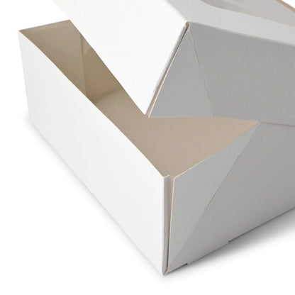 Pastry-boxes 18 x 18 x 7,5 cm, cellulose-window, white