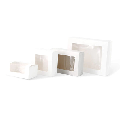 Cupcake boxes (6 pieces) with cellulose window, white