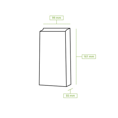Blockbeutel S, 9,5 x 6 x 16 cm, braun, Kraftpapier