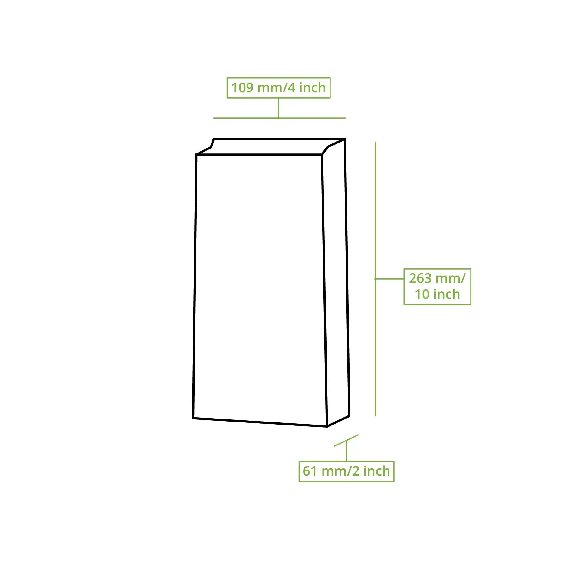 Blockbeutel M, 11 x 6 x 23,5 cm, braun, Kraftpapier