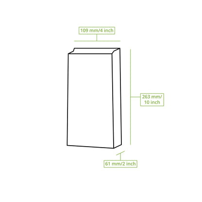 Blockbeutel M, 11 x 6 x 23,5 cm, braun, Kraftpapier