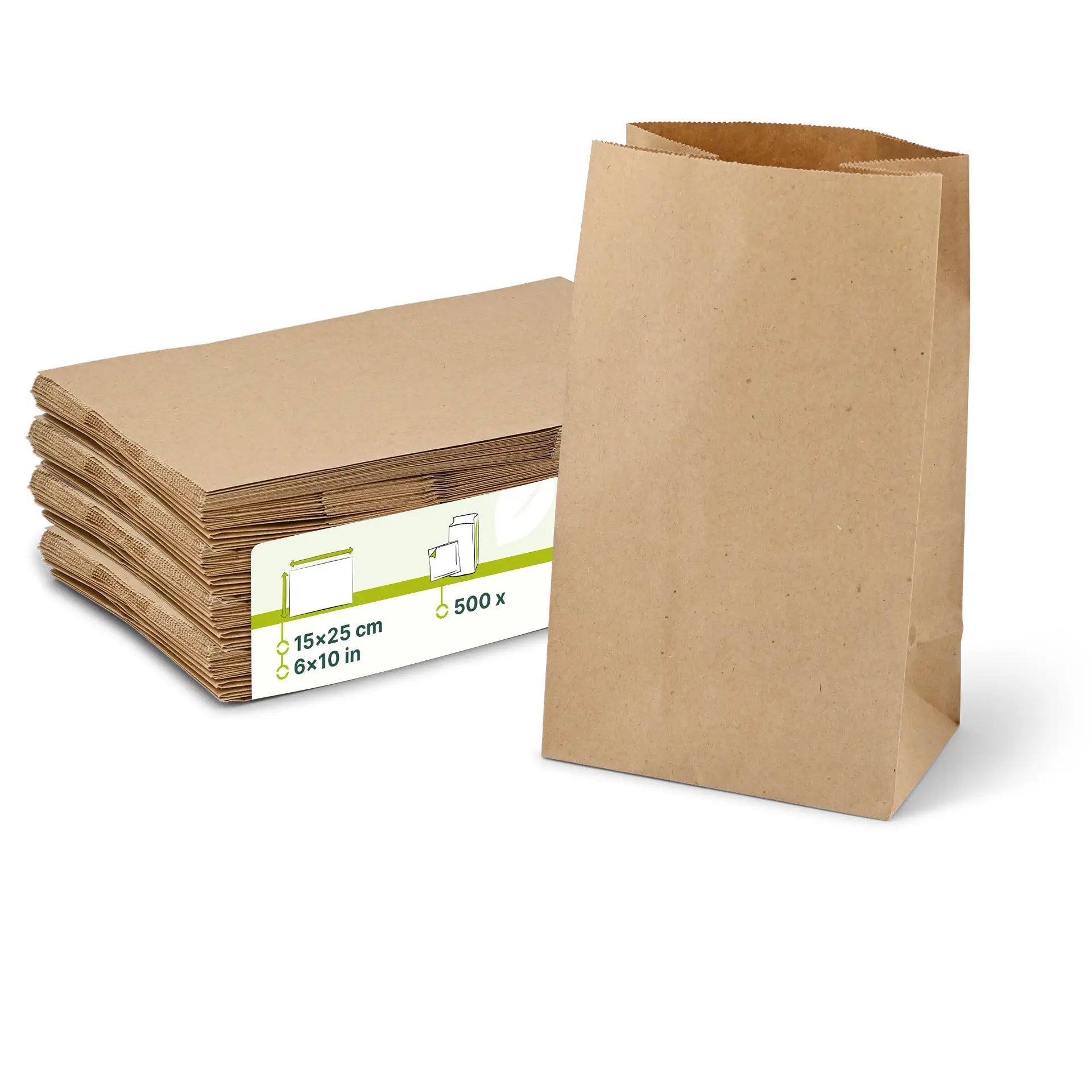 Blockbeutel L, 15 x 10 x 25 cm, braun, Kraftpapier