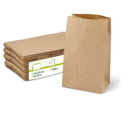 Blockbeutel L, 15 x 10 x 25 cm, braun, Kraftpapier