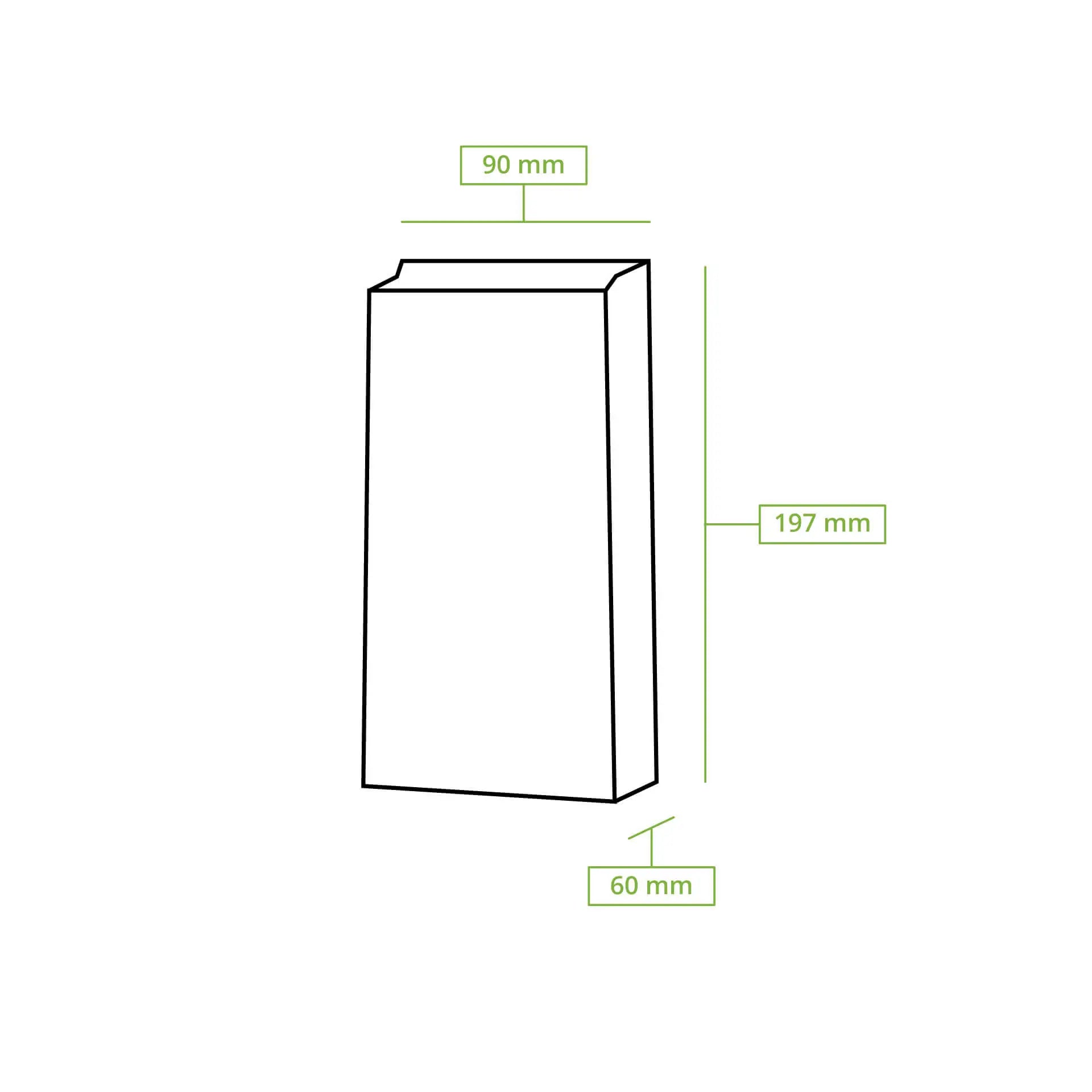 Blockbeutel m. PLA-Fenster S, 10 x 6 x 19,5 cm, braun, Kraftpapier
