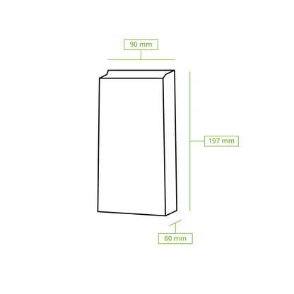 Blockbeutel m. PLA-Fenster S, 10 x 6 x 19,5 cm, braun, Kraftpapier