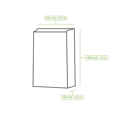 Imbissbeutel 16,5 x 6 x 26 cm, 2-lagig, braun, Pergamentersatz