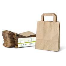 Tragetaschen aus Recyclingpapier S, 18 x 8 x 22 cm, braun