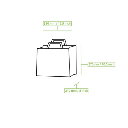 Tragetaschen aus Recyclingpapier XXL, 32 x 21 x 27 cm, braun, breiter Boden