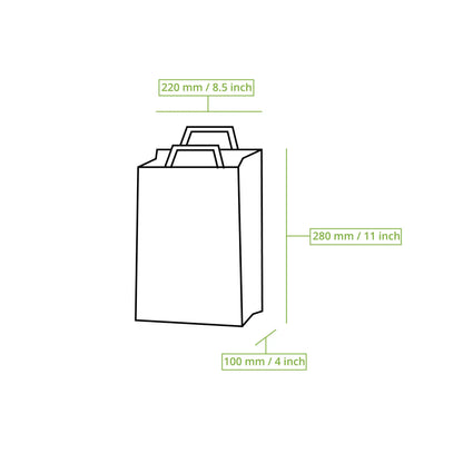 Tragetaschen aus Recyclingpapier M, 22 x 10 x 28 cm, braun                              