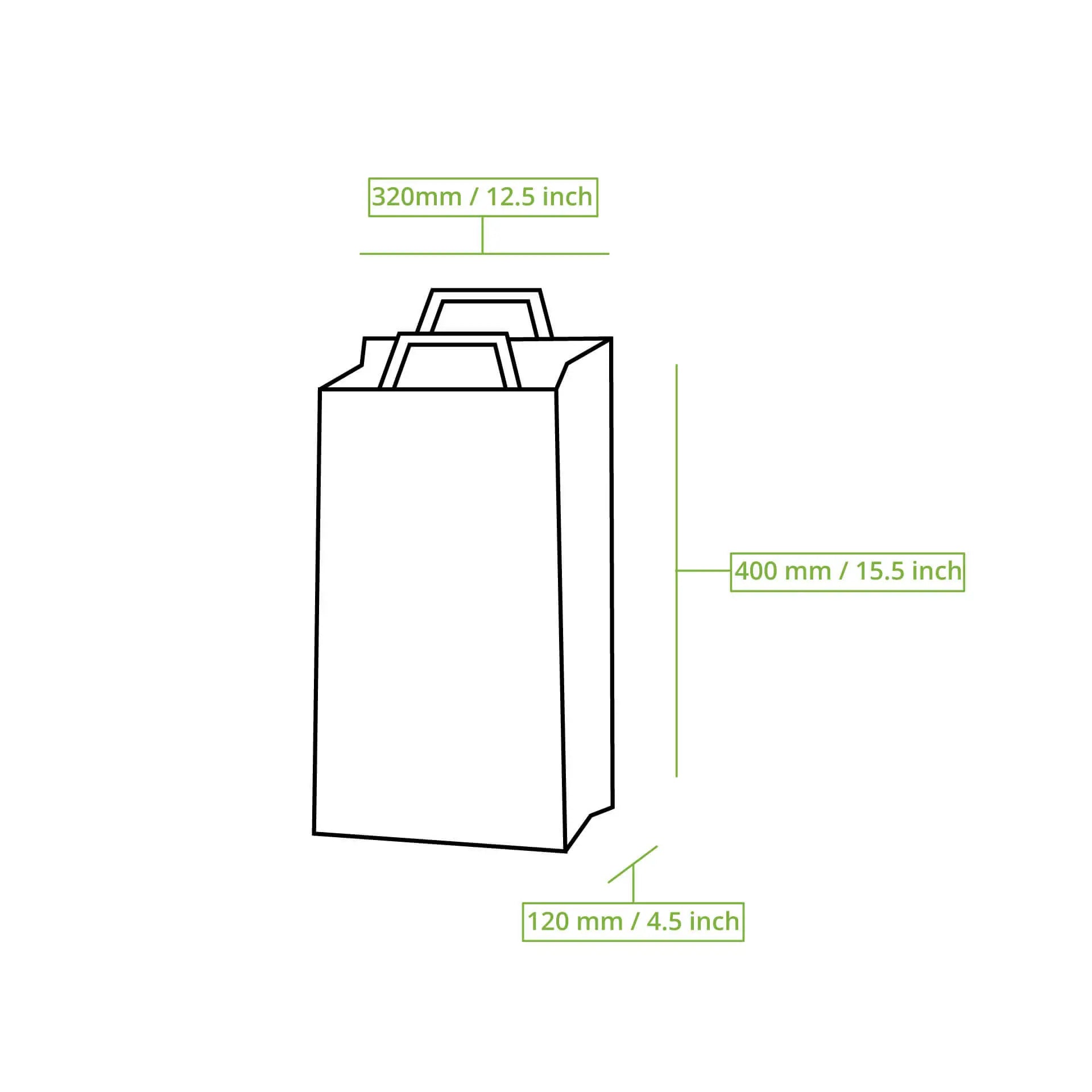 Tragetaschen aus Recyclingpapier XL, 32 x 12 x 40 cm, braun