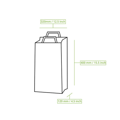 Tragetaschen aus Recyclingpapier XL, 32 x 12 x 40 cm, braun
