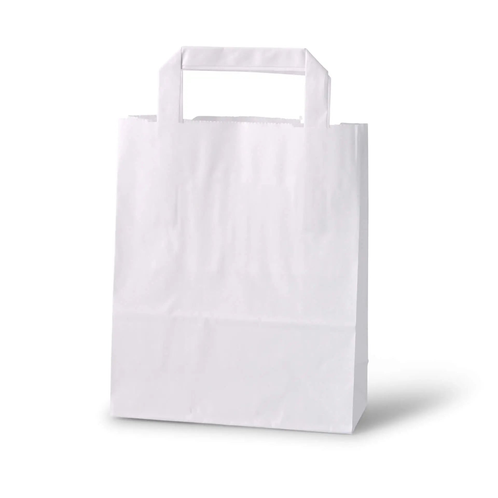 Tragetaschen aus Kraftpapier S, 18 x 8 x 22 cm, weiß