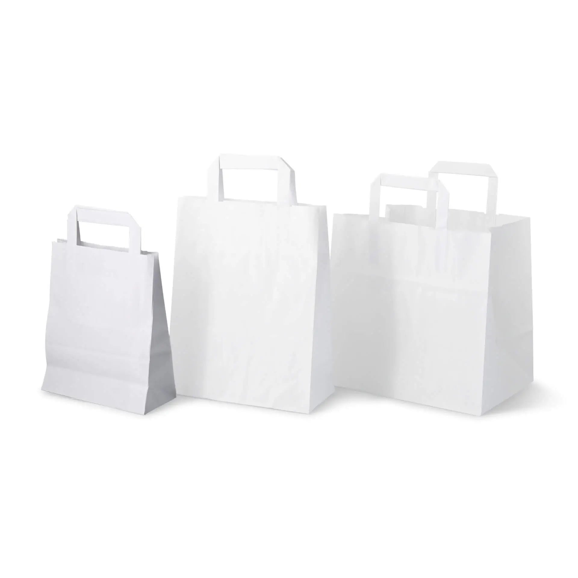 Tragetaschen aus Kraftpapier S, 18 x 8 x 22 cm, weiß