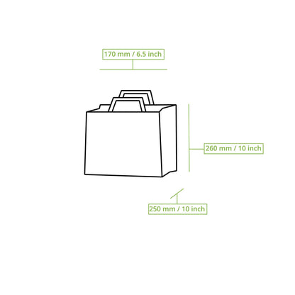 Tragetaschen aus Recyclingpapier L, 26 x 17 x 25 cm, braun, breiter Boden  