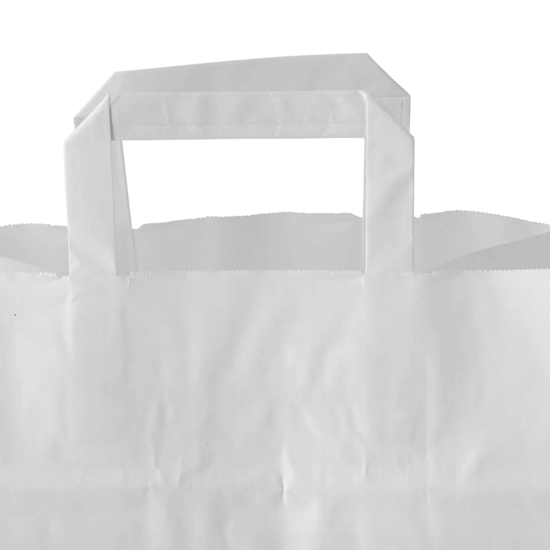 Tragetaschen aus Kraftpapier L, 26 x 17 x 25 cm, weiß, breiter Boden