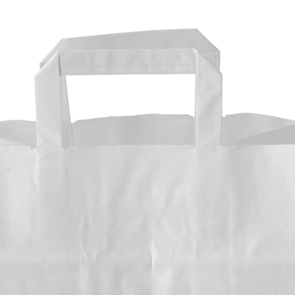 Tragetaschen aus Kraftpapier L, 26 x 17 x 25 cm, weiß, breiter Boden