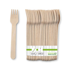 Wooden cake forks 14 cm, bio-coated
