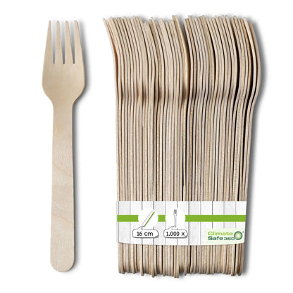Wooden forks 16 cm, bio-coated