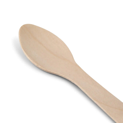 Wooden dessert spoon 18 cm, bio-coated