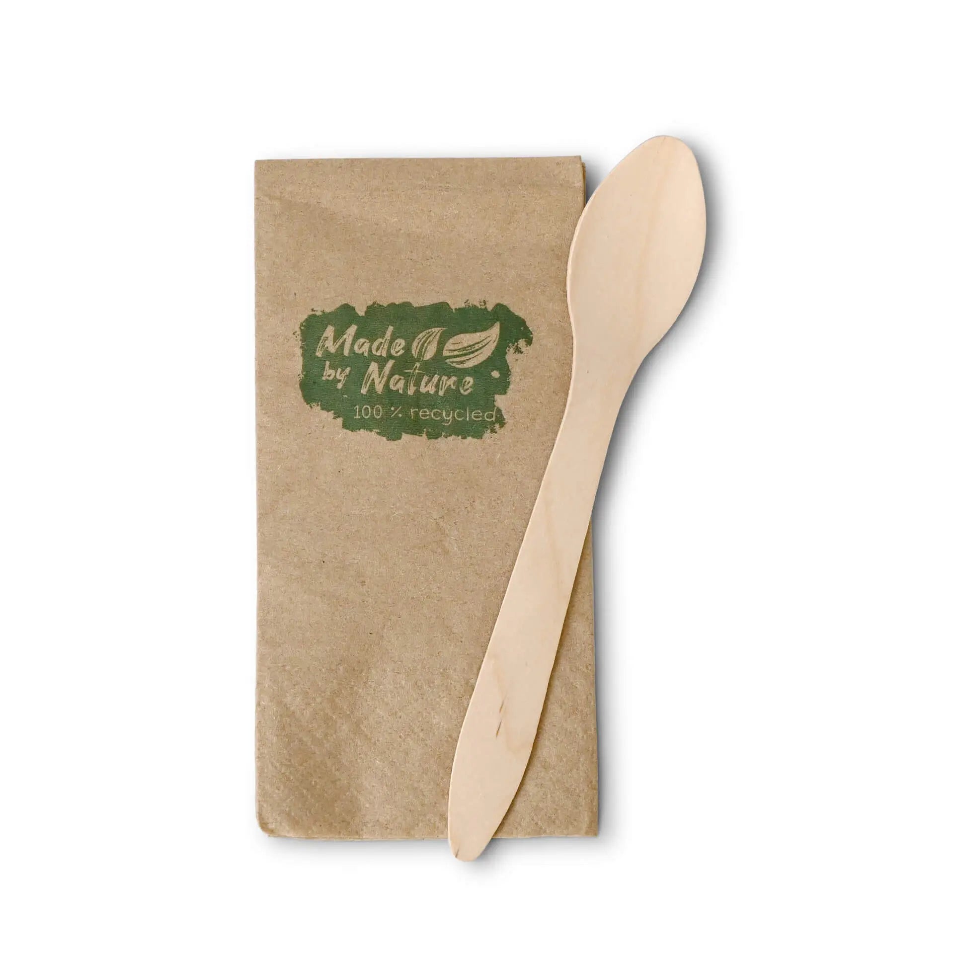 Wooden dessert spoon 18 cm, bio-coated