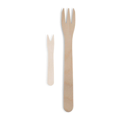 Wooden chip forks XL 17.5 cm, 3 prong