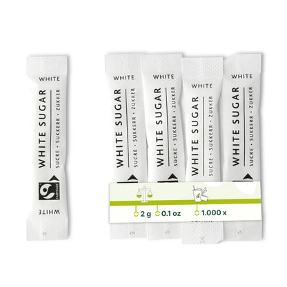 Fair trade sugar sticks, white