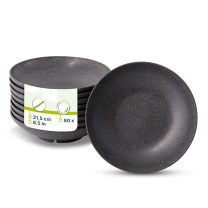 Mehrwegteller "merways Plate" Ø 21,5 cm, tief, rund, Pfeffer / grau