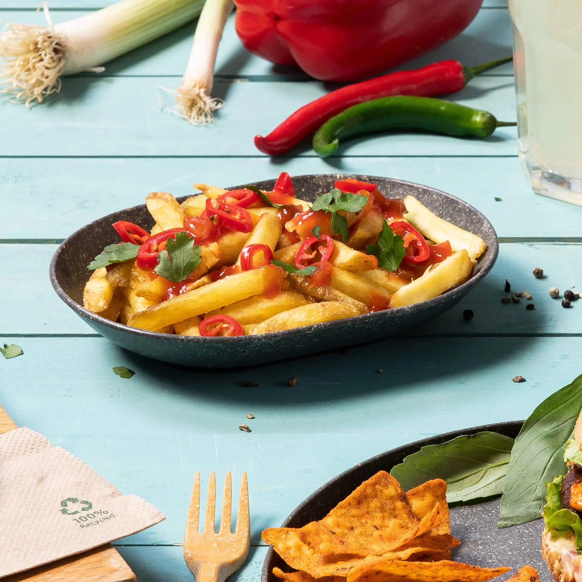 Mehrweg Snackschalen "merways Plate" 13,5 x 18,4 x 3 cm, oval, Pfeffer / grau