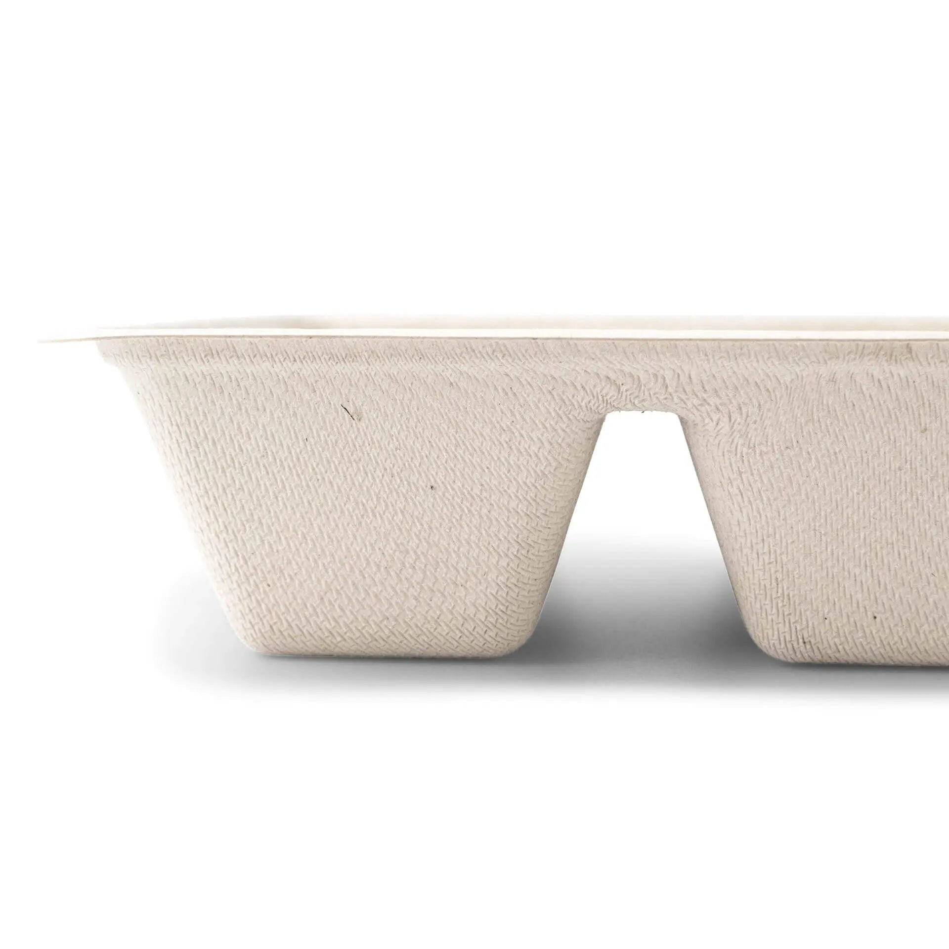 Sugarcane chip tray, 2 compartments, 12 x 20 x 3,5 cm