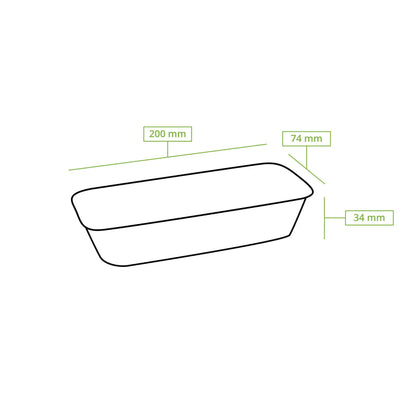 Sugarcane snack trays, 7.5 x 20 x 3.5 cm