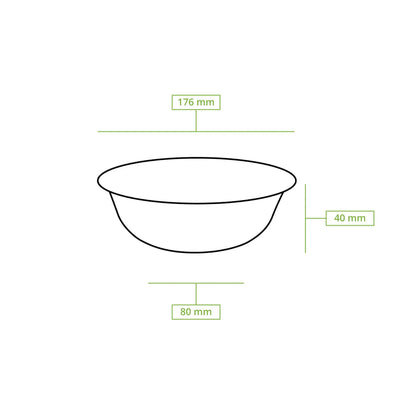 400 ml, Sugarcane bowls, round