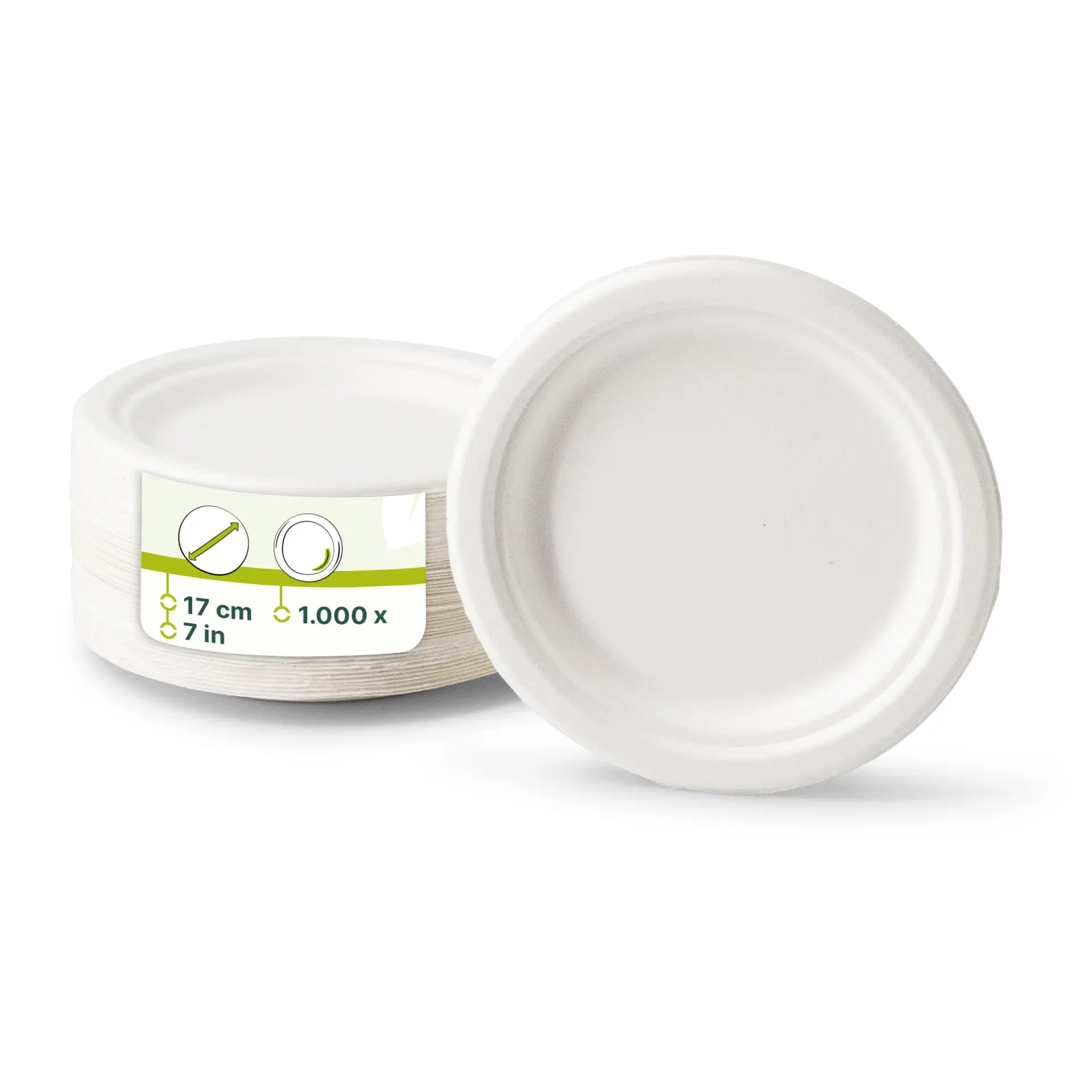 Teller aus Zuckerrohr  Ø 17 cm, rund