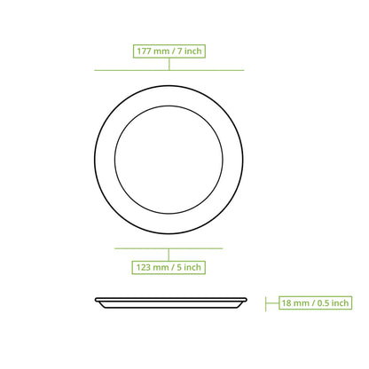 Teller aus Zuckerrohr  Ø 17 cm, rund