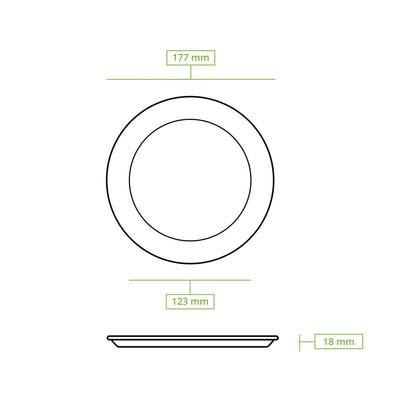 Ø 17 cm, Sugarcane-plates, round