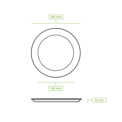 Ø 26 cm, Sugarcane-plates, round