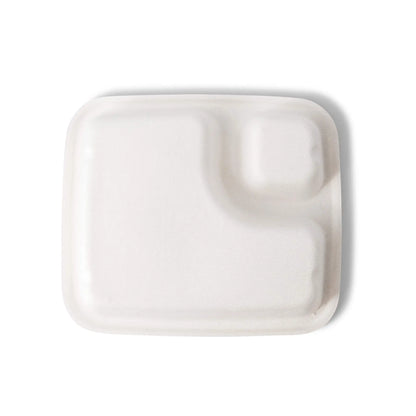 Dip-Teller aus Zuckerrohr 16,5 x 19 cm, rechteckig