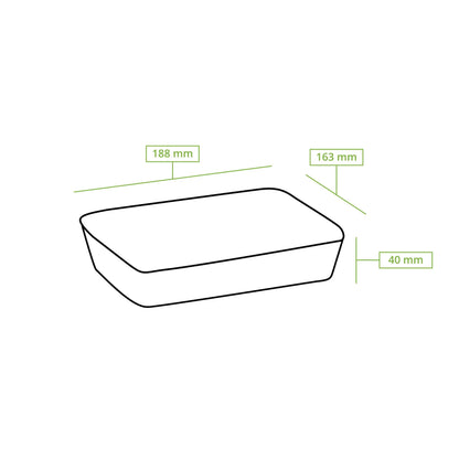 Dip-Teller aus Zuckerrohr 16,5 x 19 cm, rechteckig