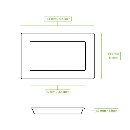 Palmblatt Teller "Palmware®" 16 x 13 cm, tief, rechteckig