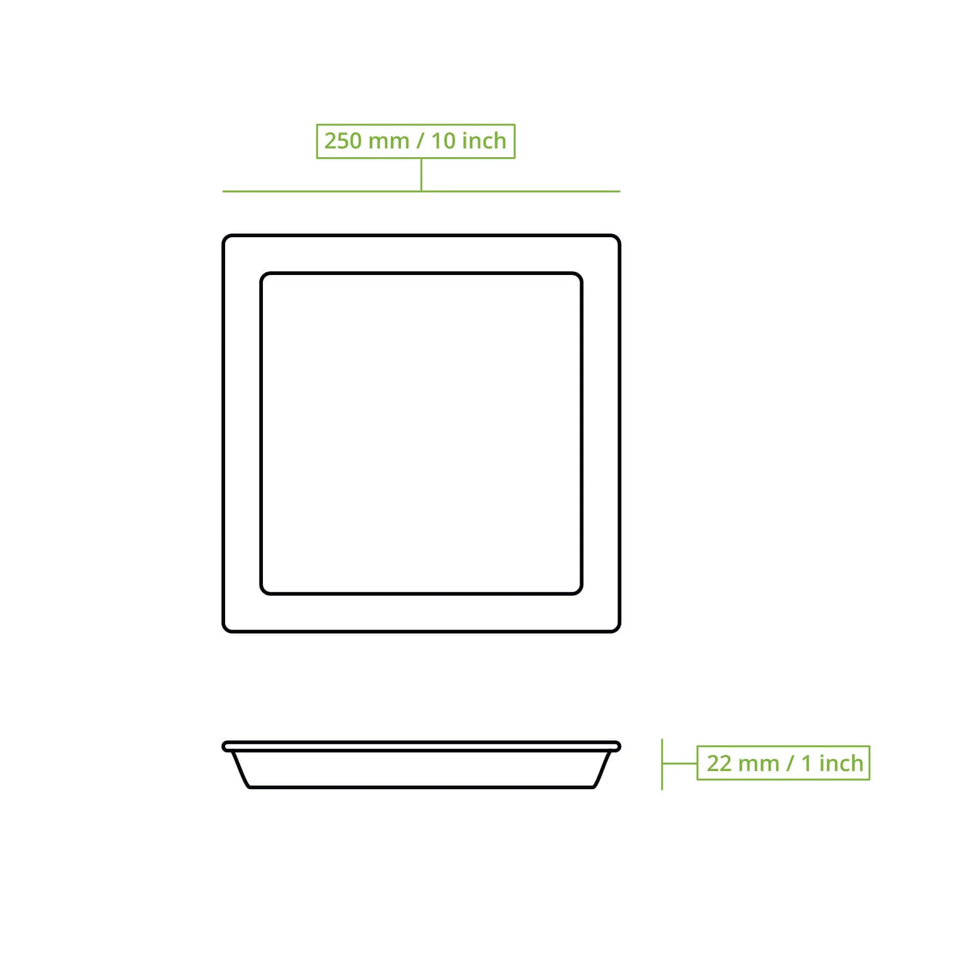 Palmblatt Teller "Palmware®" 25 x 25 cm, quadratisch