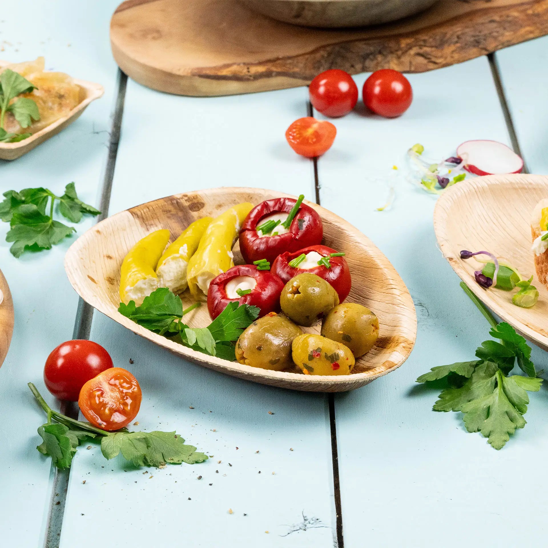 Palmblatt Teller "Palmware®" 17 cm, tropfenförmig