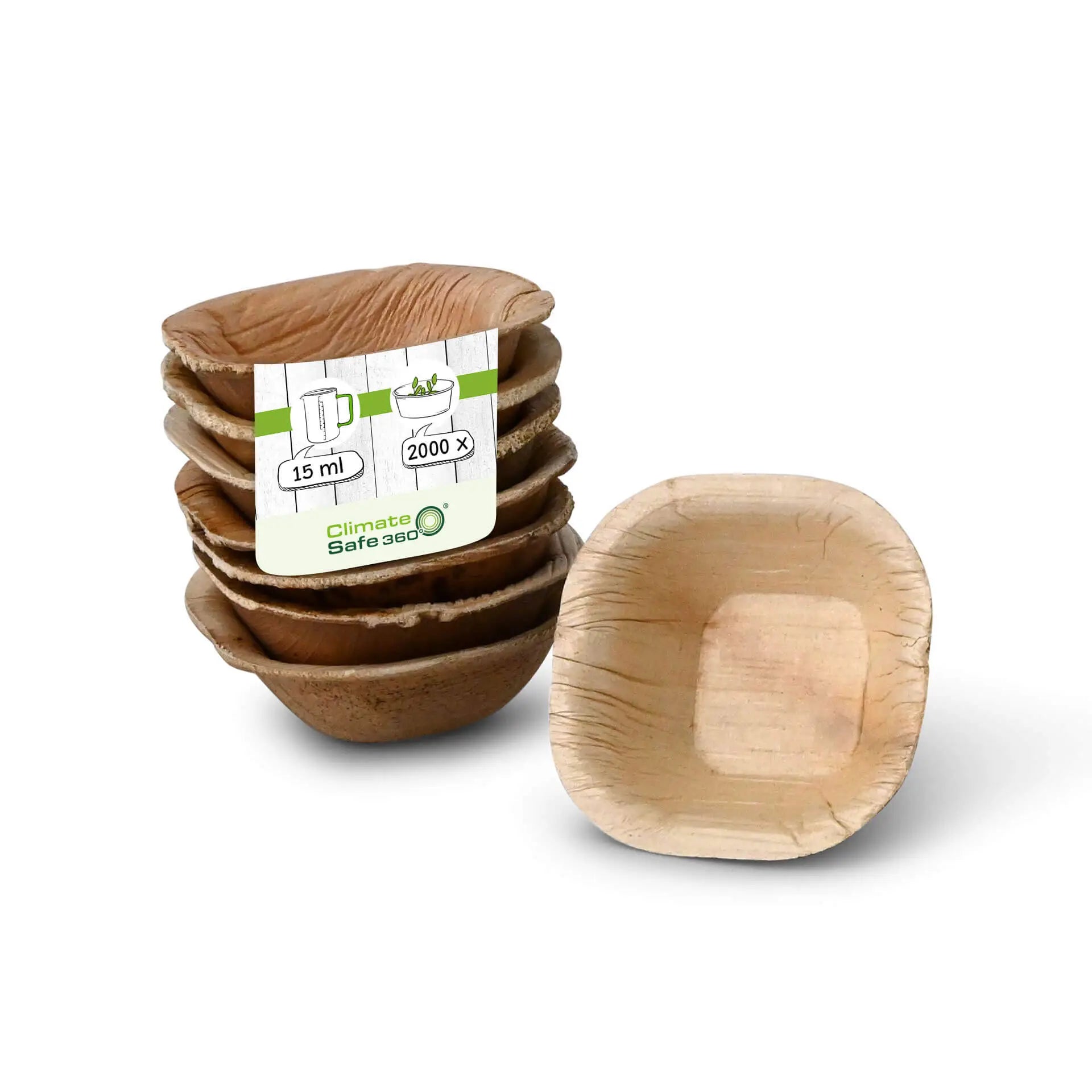 Palm leaf bowls  "Palmware®" 15 ml, square