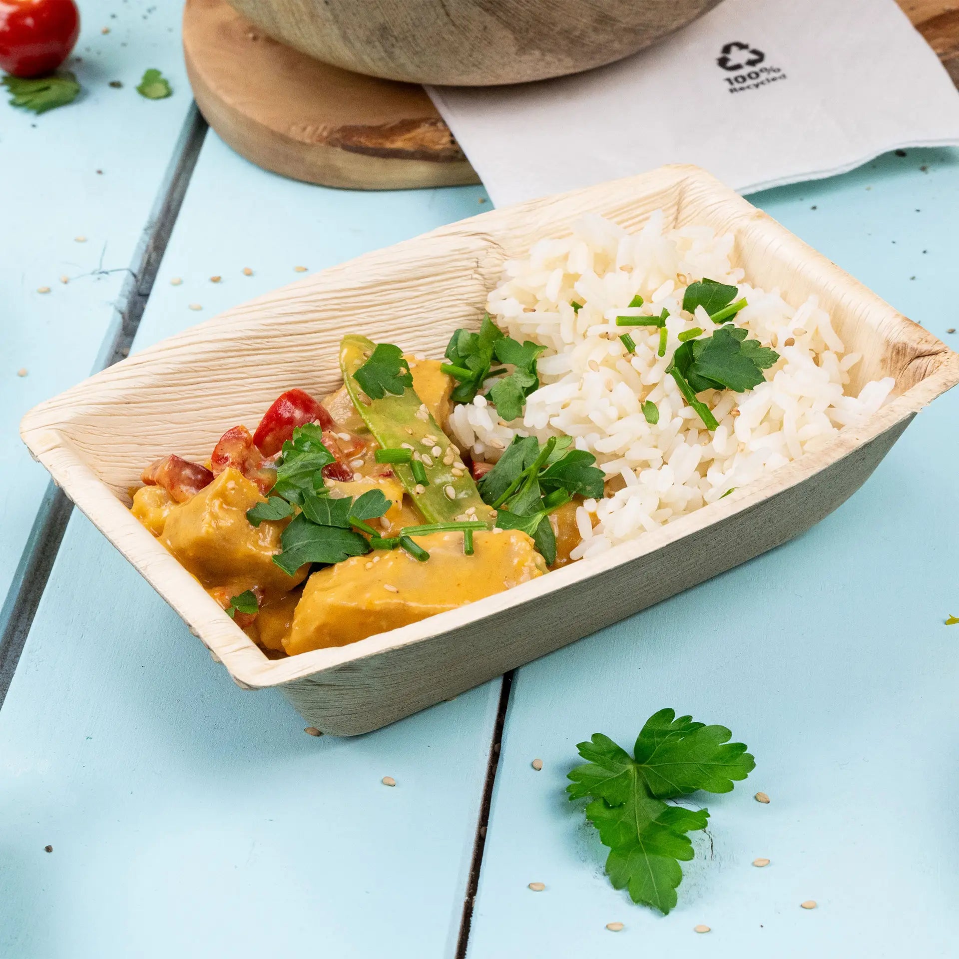 Palm leaf bowls  "Palmware®" 200 ml, rectangular
