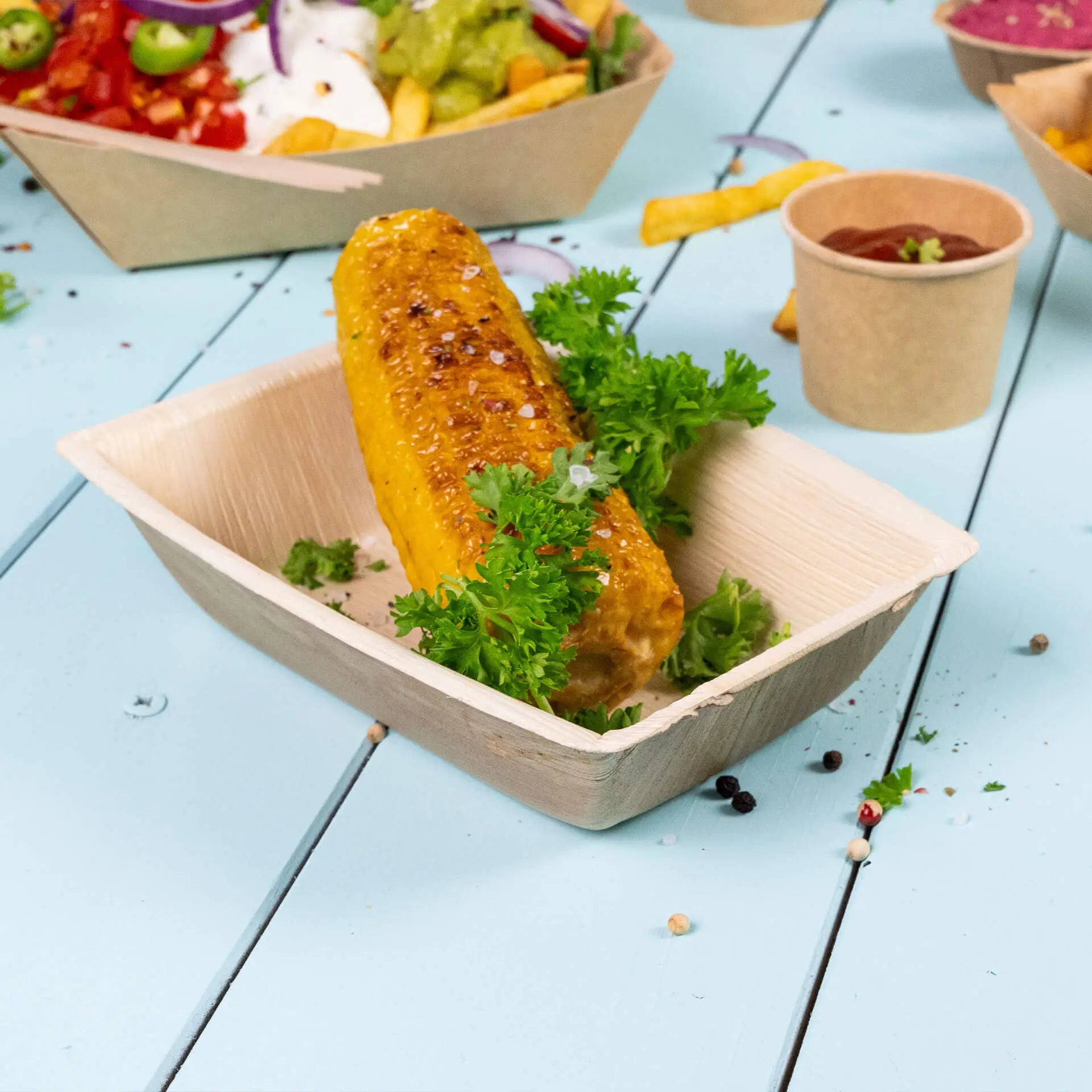 Palm leaf bowls  "Palmware®" 400 ml, rectangular
