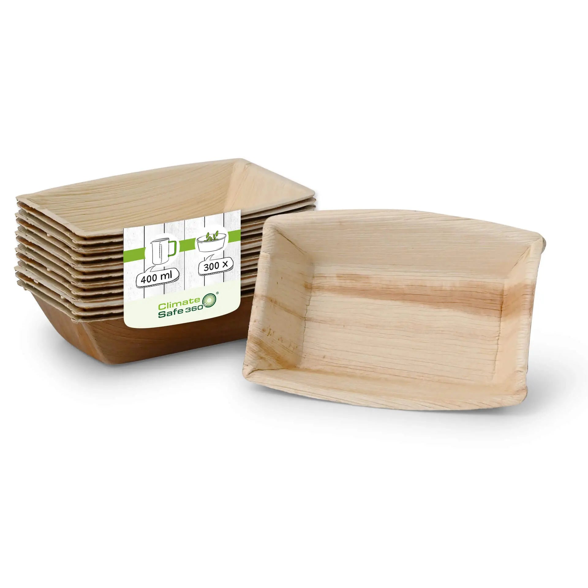 Palm leaf bowls  "Palmware®" 400 ml, rectangular