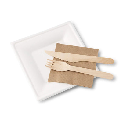 Teller aus Zuckerrohr 16 x 16 cm, quadratisch