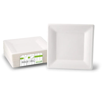 Sugarcane-plates, 26 x 26 cm, square